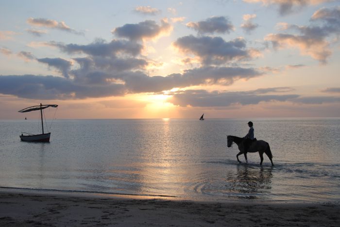 Plage paradisiaque au Mozambique