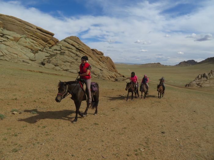 Randonnée dans la steppe de Gobi