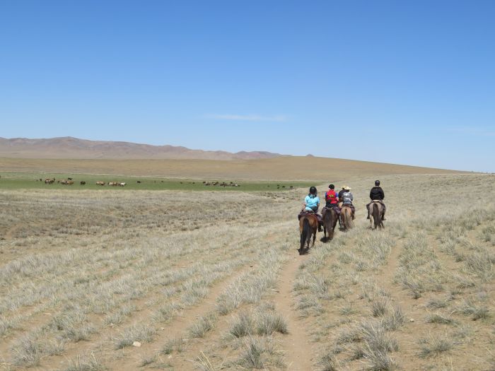 Randonnée dans la steppe de Gobi