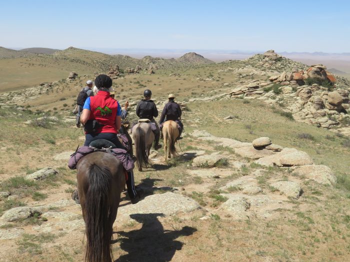Randonnée dans la steppe de Gobi